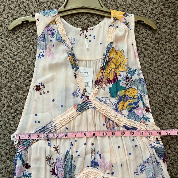Free People - Tiered Tunic Top - Pink Floral - Size S - Picture 6 of 8